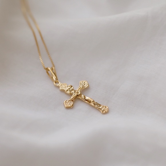 Crucifix Necklace | 18k Gold Filled - Picture 6 of 9
